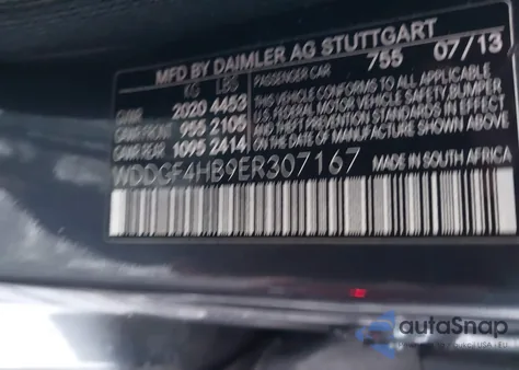 2014 Mercedes-Benz C-Class C 250 Sport from USA, damaged, VIN WDDGF4HB9ER307167